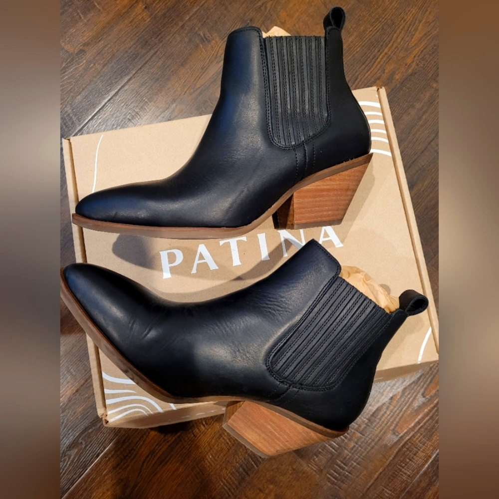 Patina Western Boots Black Color Size 7.5